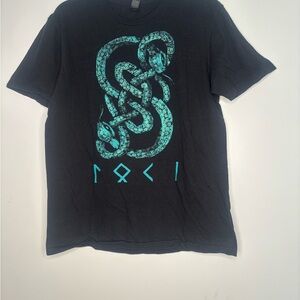 Gildan Black T-Shirt with Blue Graphic